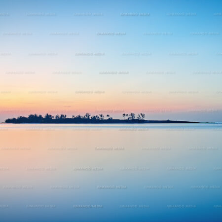 A long exposure of Long Cay at blue hour.