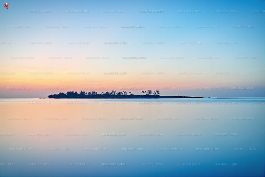 A long exposure of Long Cay at blue hour.