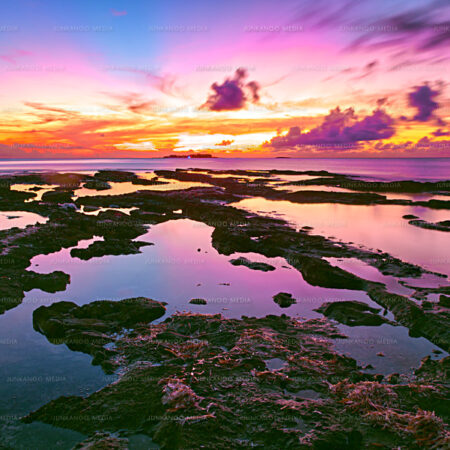 A long exposure of tidal pools in The Bahamas.