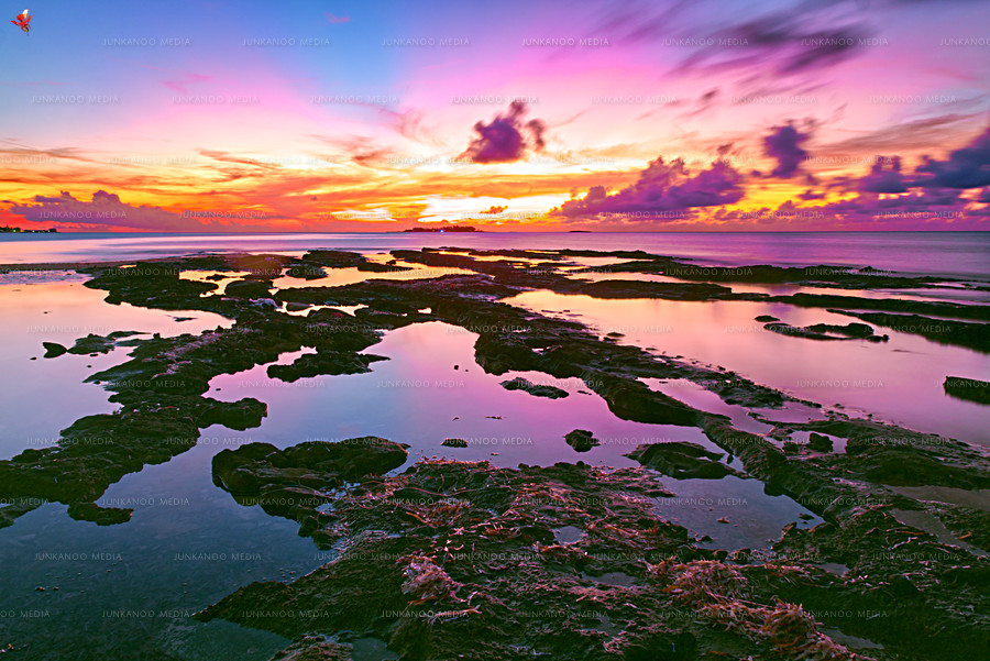 A long exposure of tidal pools in The Bahamas.