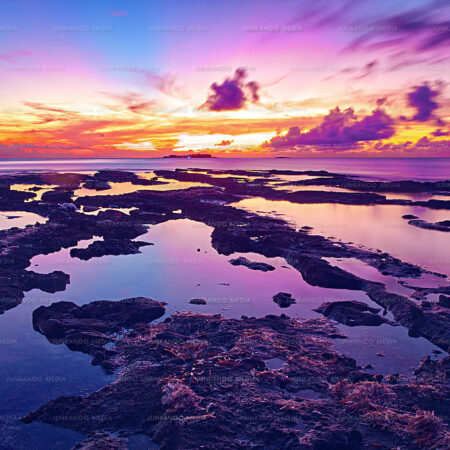 A long exposure of tidal pools in The Bahamas.