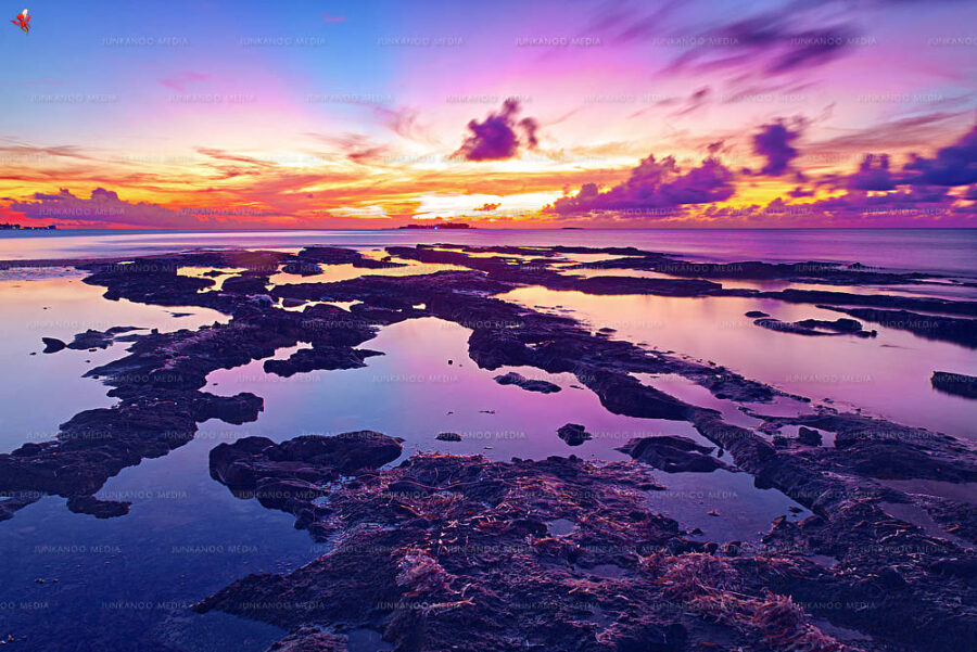 A long exposure of tidal pools in The Bahamas.